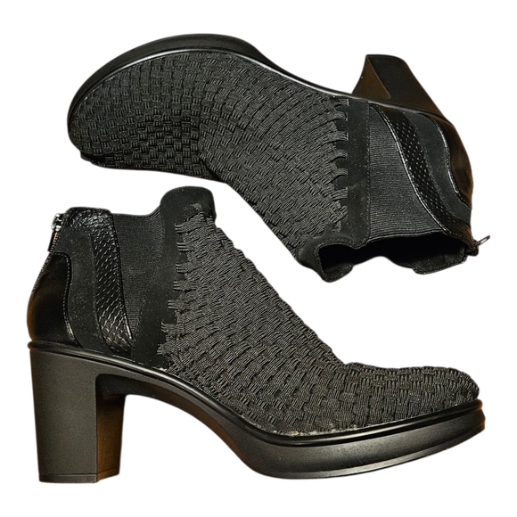 Steven Elegant Black Woven Ankle Booties Size 11 - Picture 1 of 15
